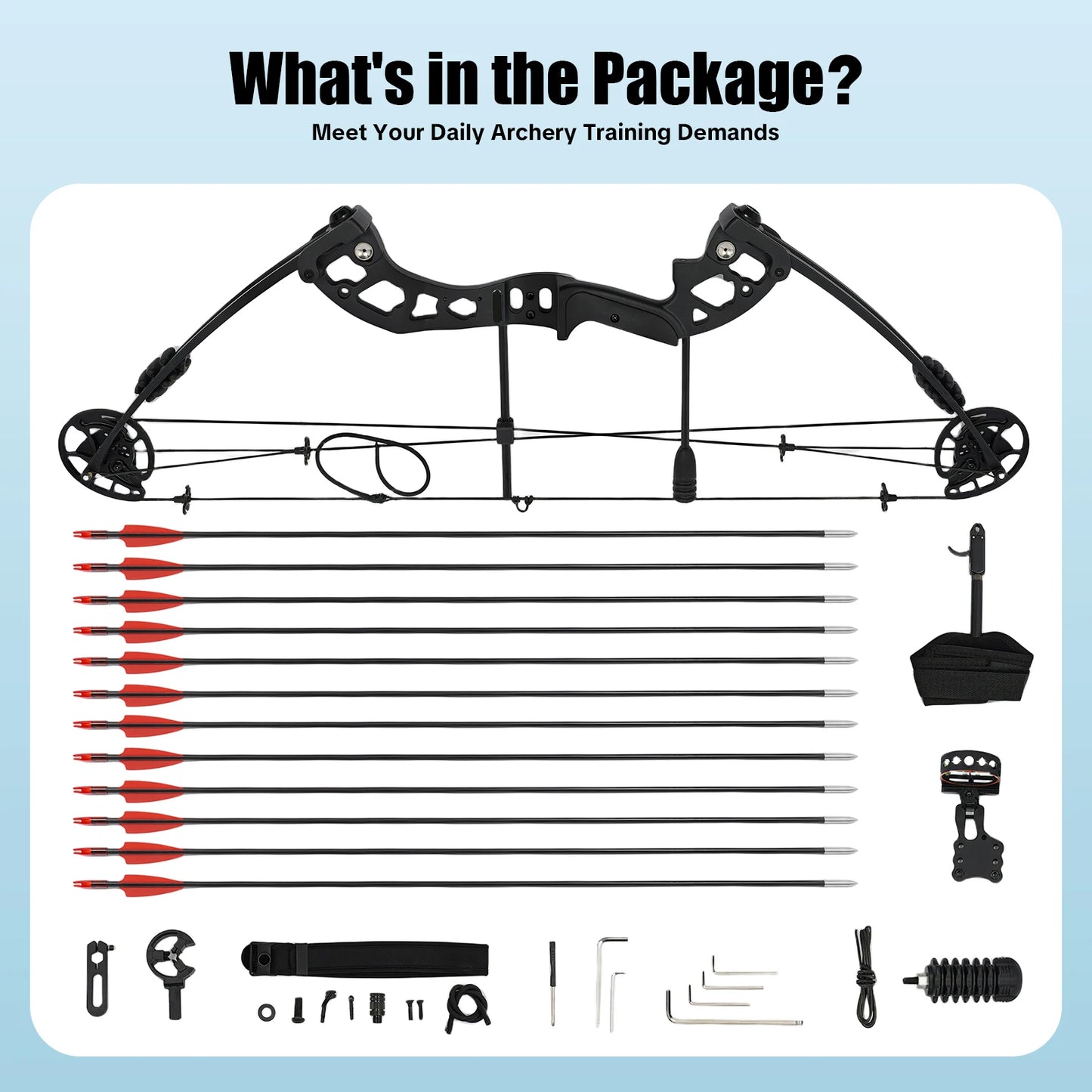 Compound Bow And Arrow Set With Adjustable Draw For Adults