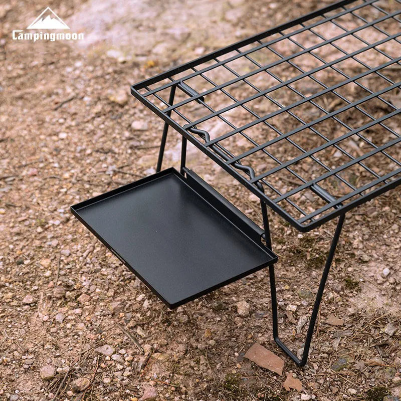 CAMPINGMOON T-230 Outdoor Simple Field Rack Folding Table Iron Multi functional Outdoor Camping Picnic Table Barbecue Table Can be Multi layer Paired