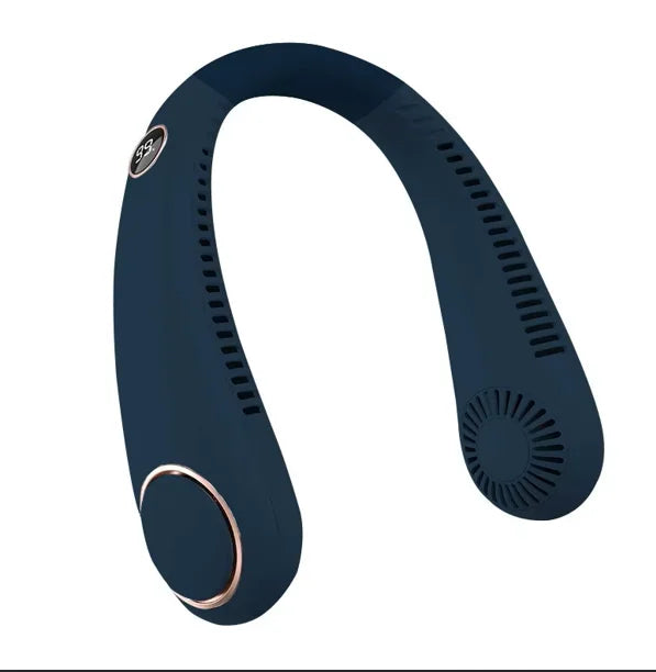 New Mini Neck Mounted Fan Portable Bladeless Neck USB Rechargeable Air Cooler 5 File Speed Summer Sports Fan Outdoor Sports Fans