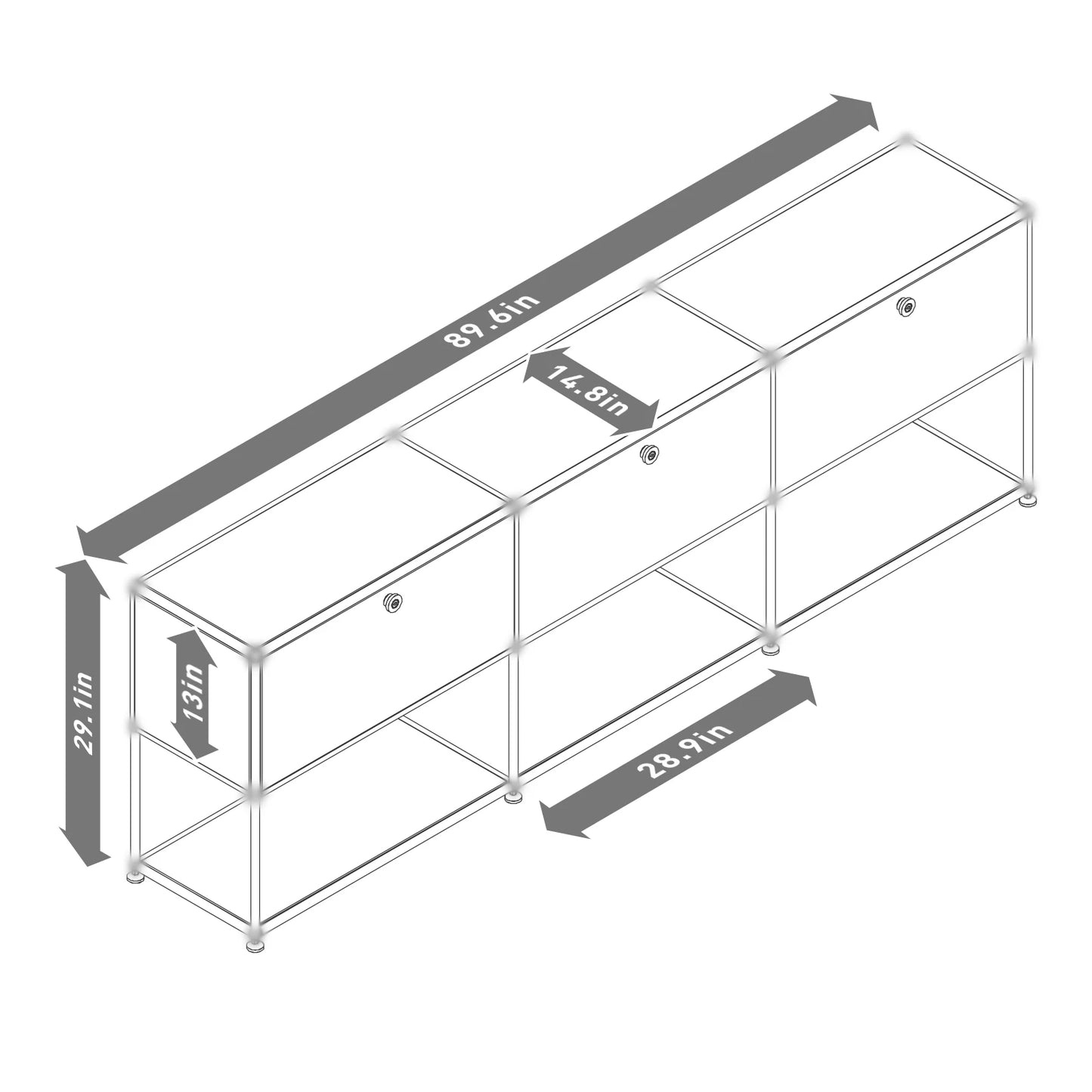 Storage Cabinet Stainless Steel Modern TV Stand Organizer
