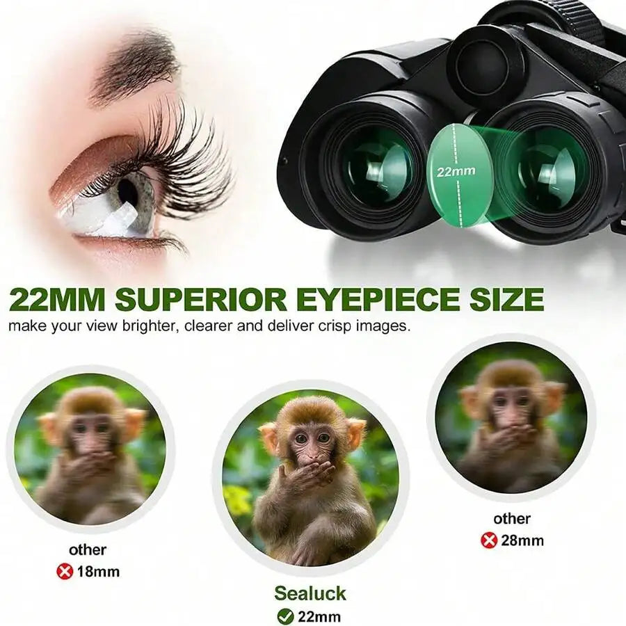 8x40 High Magnification Binoculars, Suitable For Adults, Features Low Light Night Vision, Compact Waterproof, Ideal For