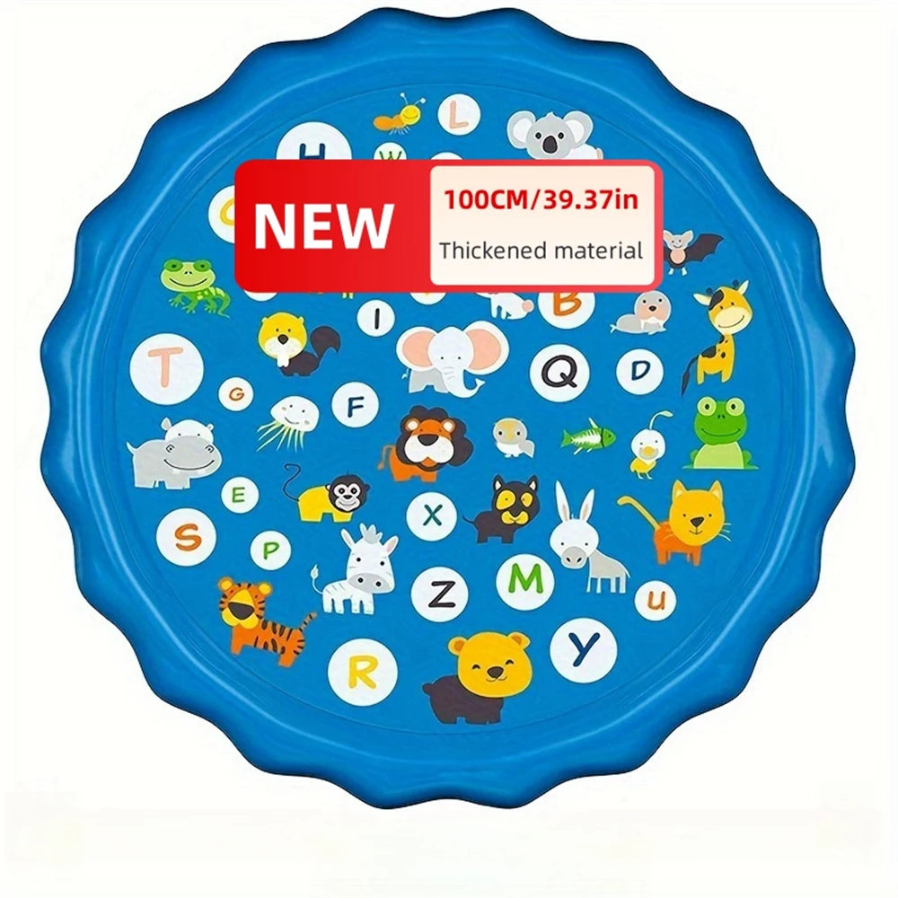 Alphabet Animal Splash Pad With Spray Toys For Backyard Fun