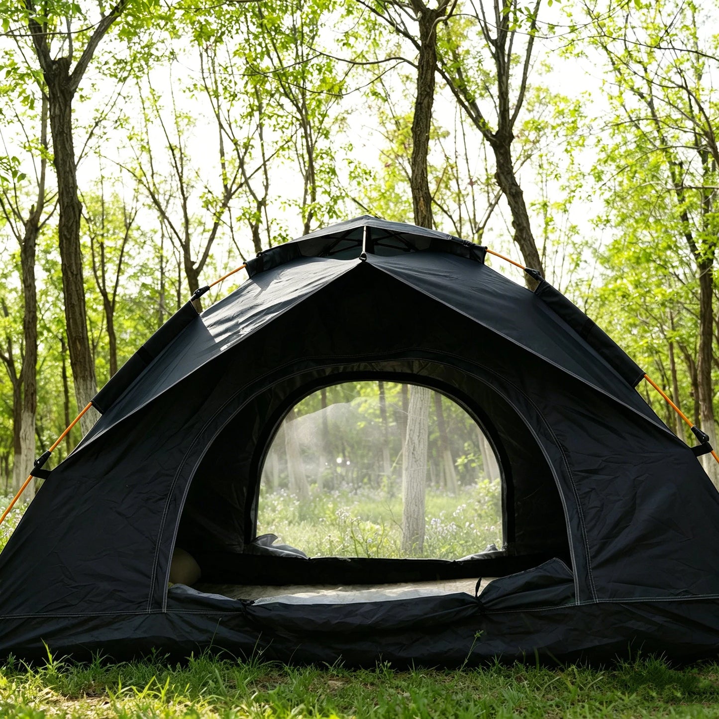 PAKICETUS 1-3 Person Pop Up Camping Tent, 60s Fast Setup Dual Door Portable Dome Tent with Storage Bag for Backpacking Hiking Outdoor Backyard Use