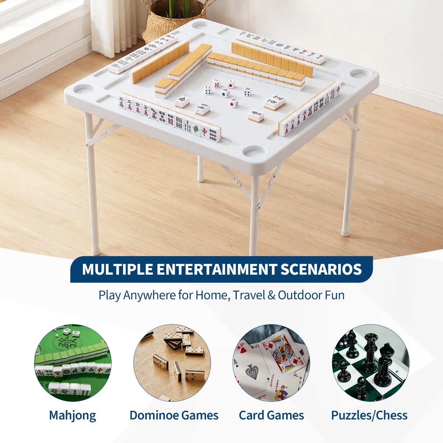 Heavy Duty Portable Folding Card Table For Outdoor Gaming