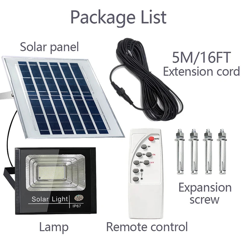 400W Led Solar Flood Light High Bright Solar Light Waterproof Outdoor Garden Security Lamp with Aluminum Solar Panel For Garden