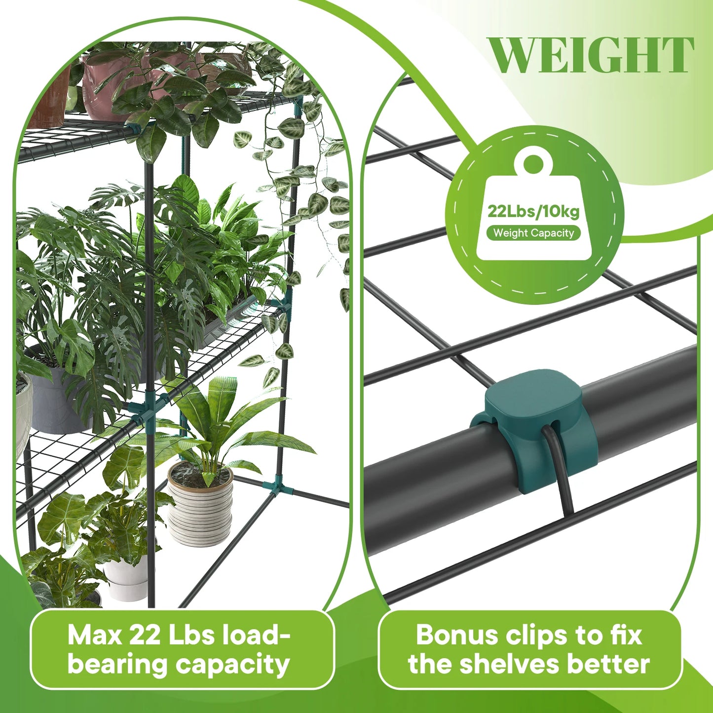 JHK 56-Inch Portable Walk-In Greenhouse with Shelf Transparent Multi-Tier Plant Growing Rack for Indoor and Outdoor Garden Patio