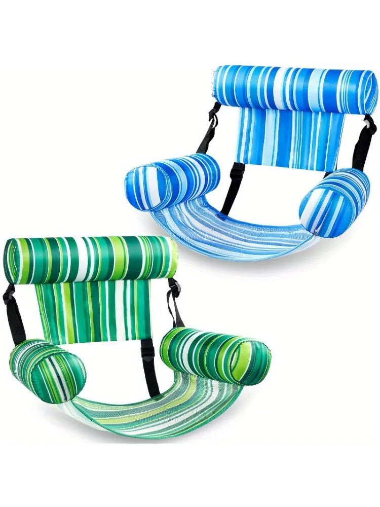 Inflatable Pool Floats Adult 2 Packs Floating Lounge Chairs Floating Chair for Party Summer Water Beach Lake Fun