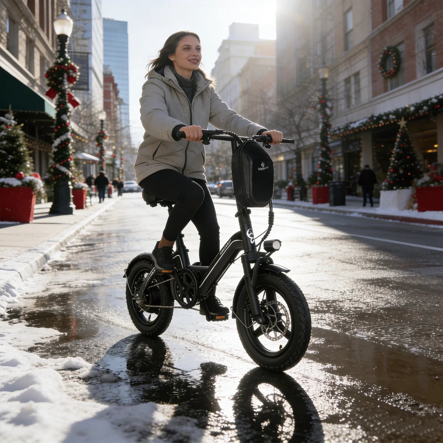 Folding Electric Bike 400W UL Certified, 36V 13Ah, 30 Mile Range, Compact Fold,Dual Disc Brakes, US Stock E bike Bodywel T16pro