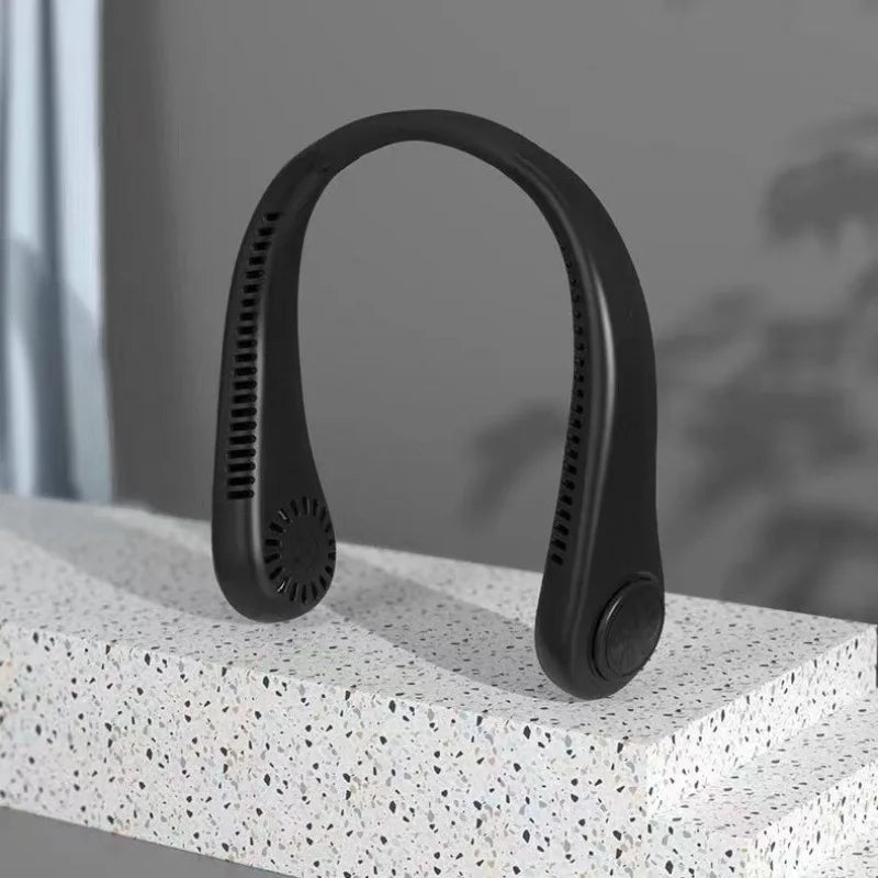 New Summer Portable Mini Hanging Neck Fan Bladeless Neckband Fan Digital Display Power Air Cooler USB Rechargeable Electric Fans