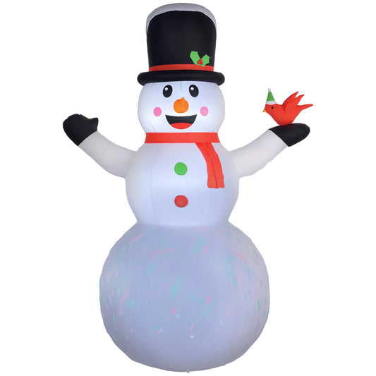 Outsunny Christmas Decorative Inflatable Snowman With Led Lights