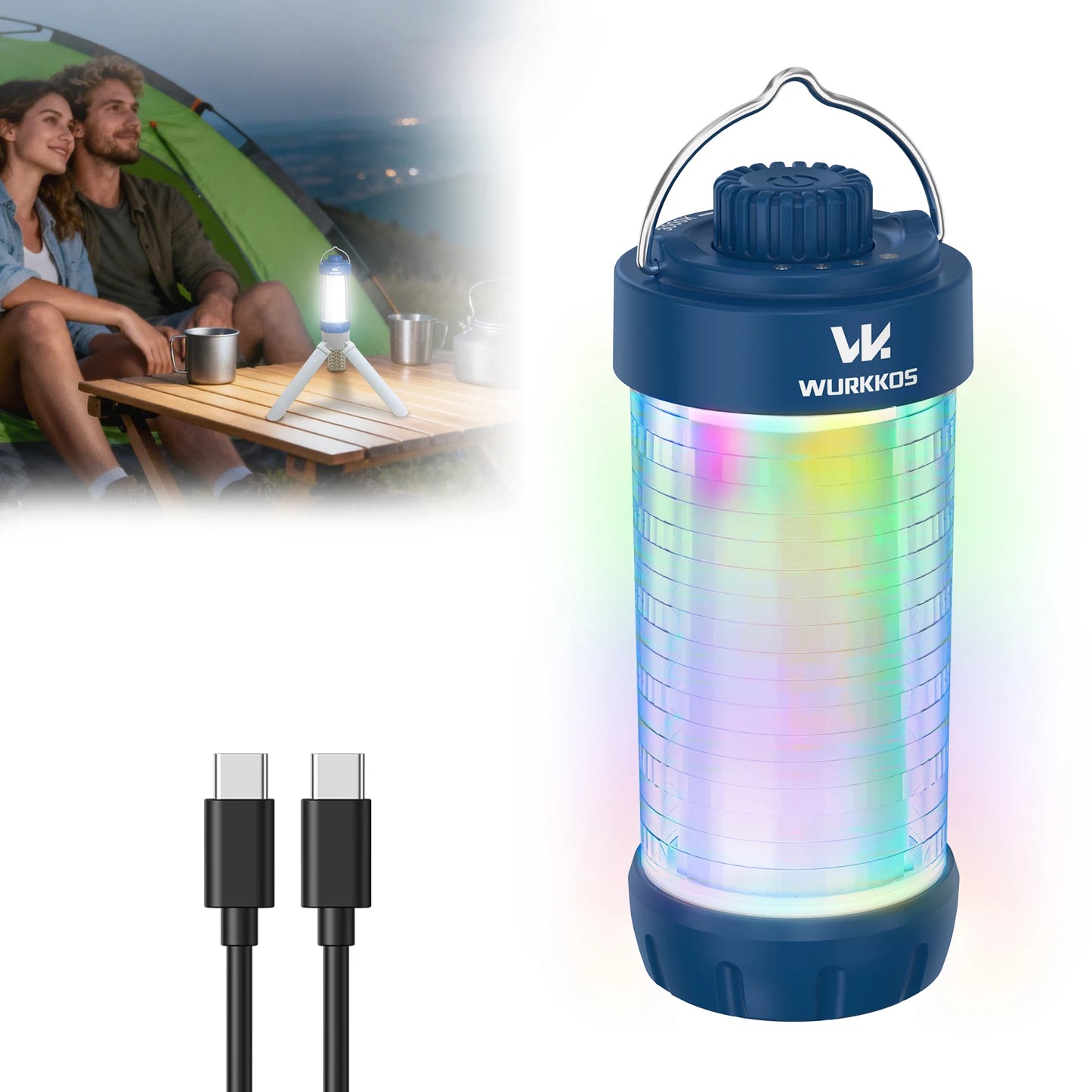 Wurkkos CL01 Mini RGB 360° Flashlight 550 Lumens 21700 Rechargeable LED Flashlight Camping Light Power Bank Waterproof