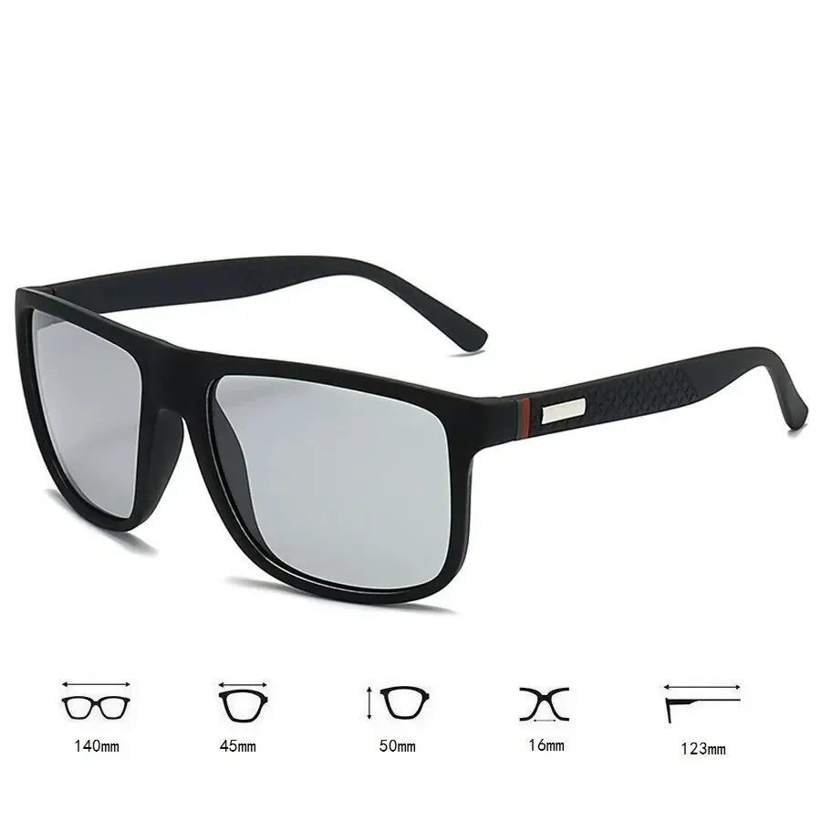Fashion Photochromic Polarized Sunglasses Men Women Vintage Square Men's Sun Glasses Brand Designer Driving Fishing UV400 Shades