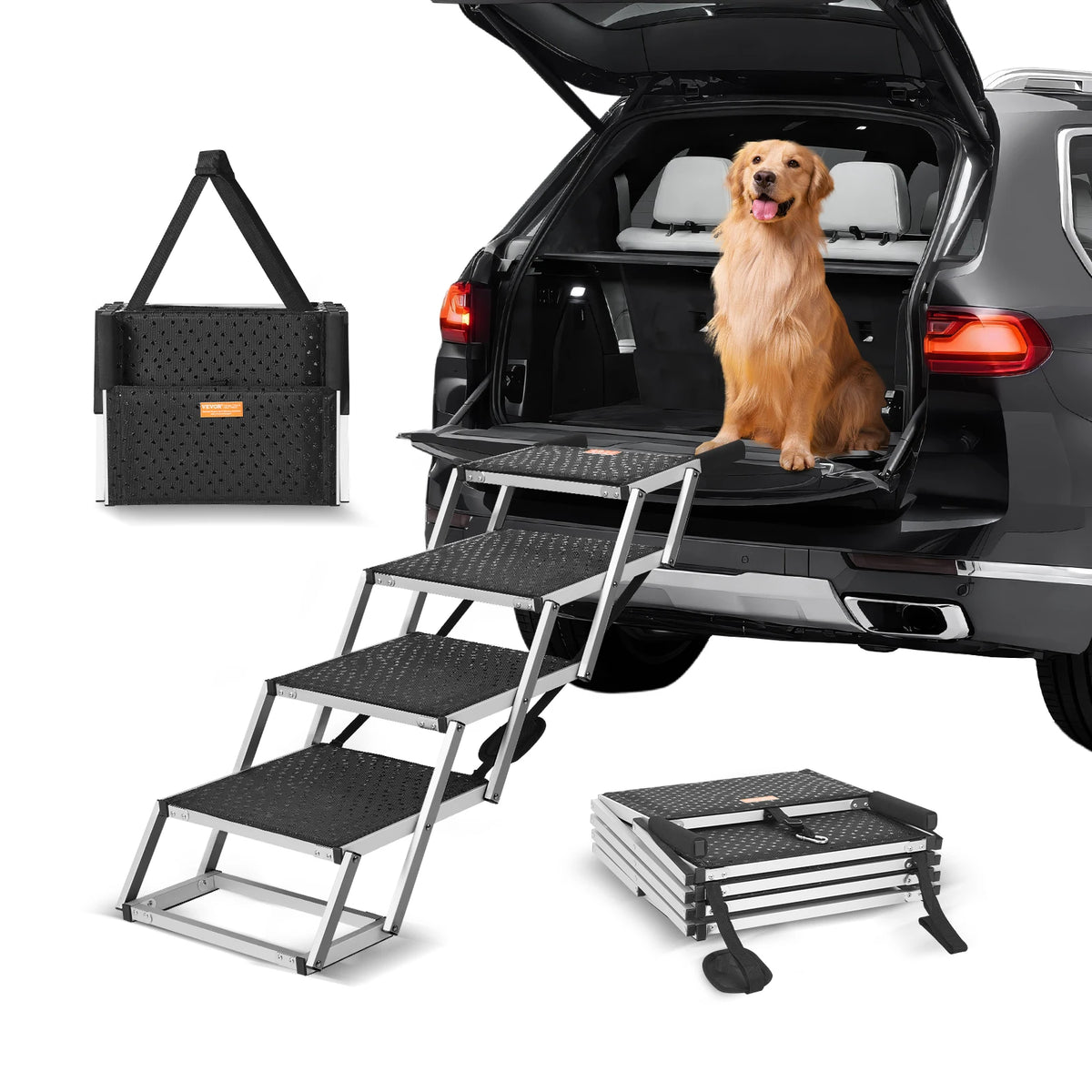 SucceBuy Portable Foldable Dog Car Steps For Truck