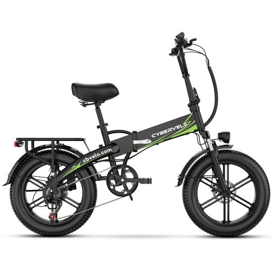 Cybervelo 20" 1000W Foldable Moutain Sand Off road E-Bike 48V 20AH Bulit-in Battery 80 Miles+ Long Range Electric-Bike for Adult EK5