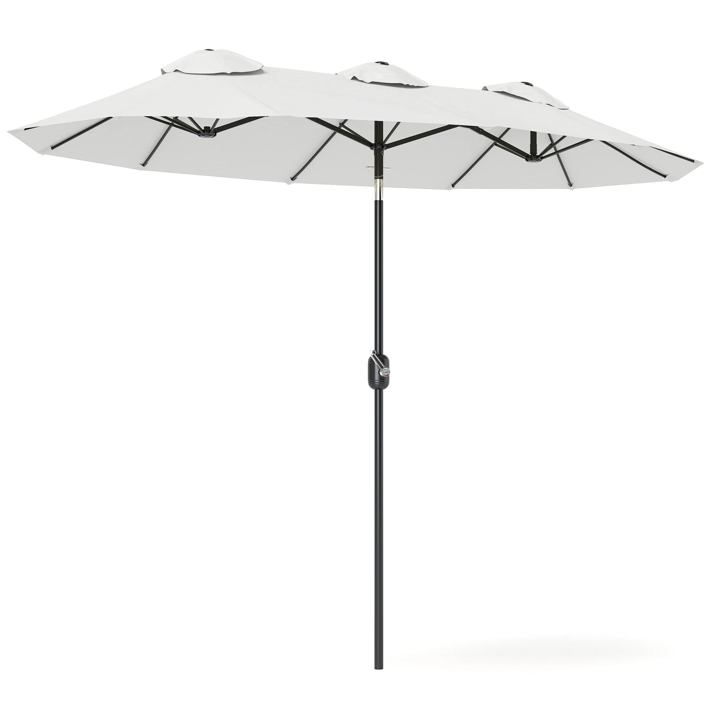 9.7' Double-Sided Patio Umbrella with 3 Air Vents, Tilt and Crank, Outdoor Umbrella, White