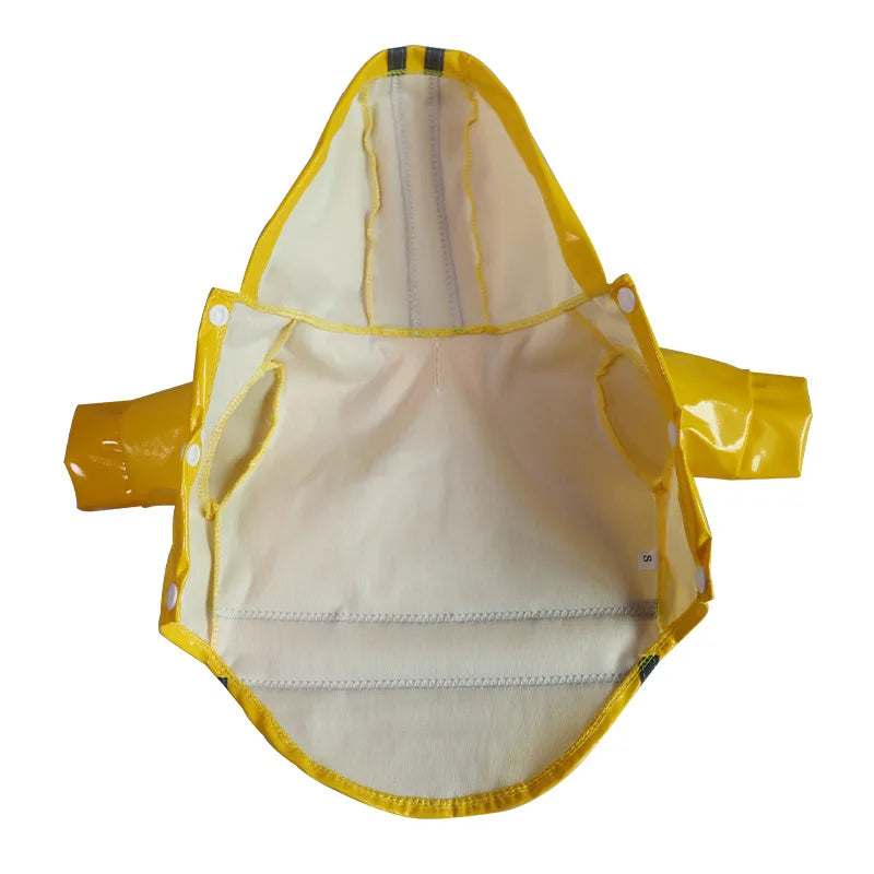 Waterproof PU Dog Raincoat With Reflective Hood For Pets
