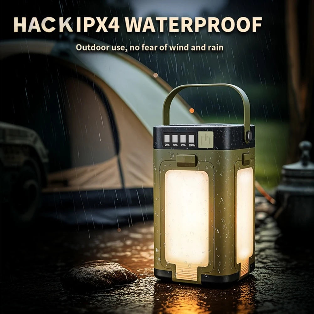 Foldable Camping Light Rechargeable Lantern Power Bank Solar Camping Lantern Portable Flashlight LED Tent Light