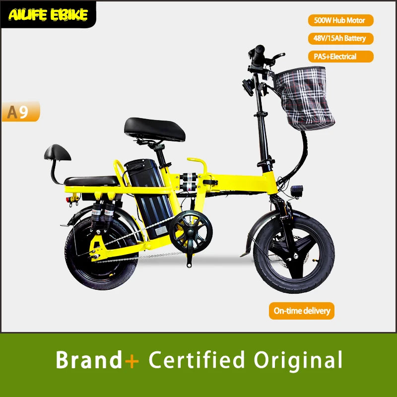 $799 → $599 | Big Sale| AILIFEA9 Warranty 12Month Electric Bike with Basket  750W Peak