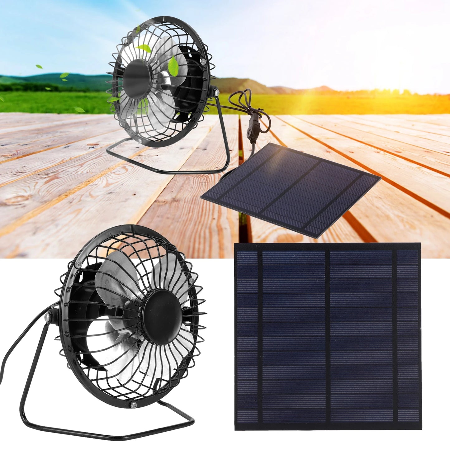 5W Mini Solar Panel with Portable Cooling Fan Photovoltaic Solar Panel Set for Greenhouse Solar  Panel Solar Panel Set